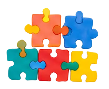 Pieces de puzzle colorees